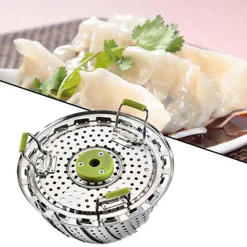 Складная Пароварка из нержавеющей стали пищевая корзина для фруктов и овощей