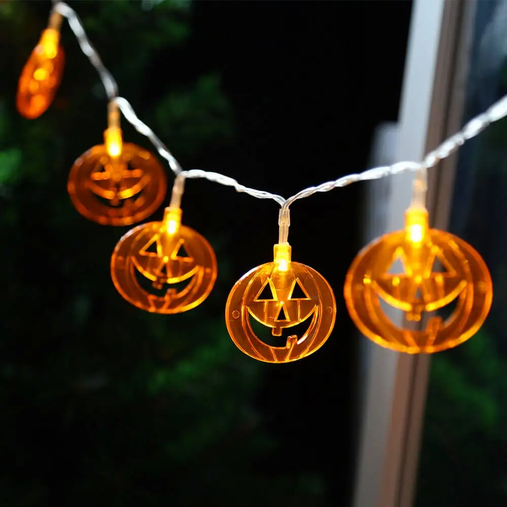 Halloween holiday Lights bulb Pumpkin Skull Battery led string lights Home garden bedroom Party Decoration lamps 10/20 bulb