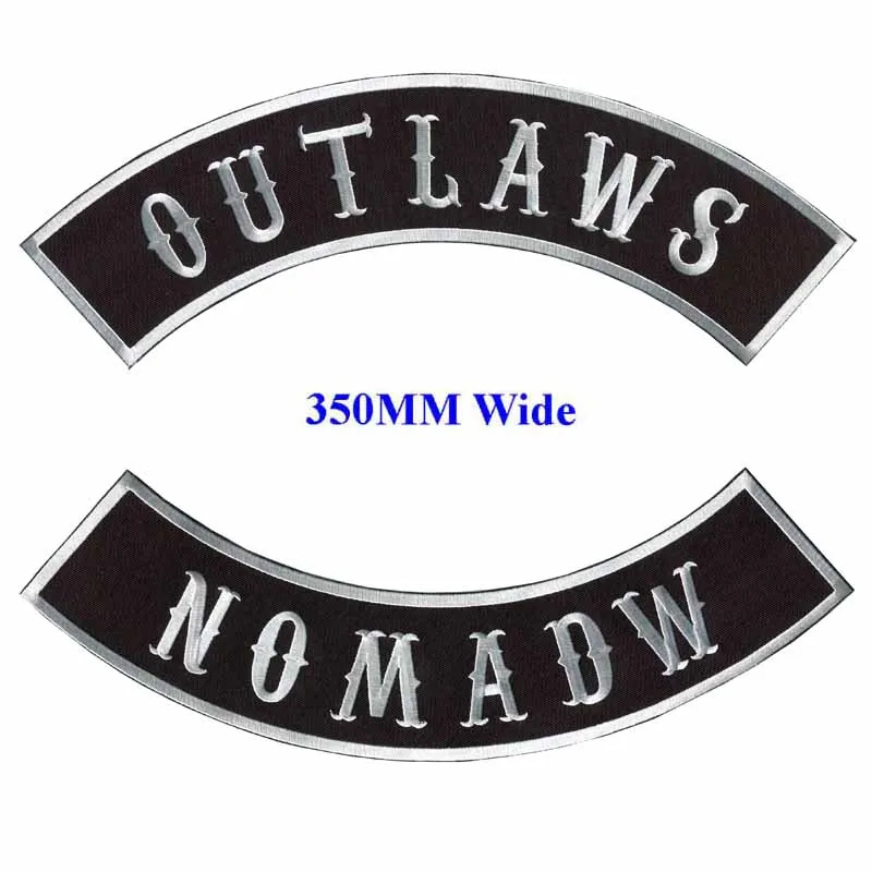 OUTLAWS motorcycle biker patches iron on patches for full back jackets clothing NOMADW embroidered rocker patches