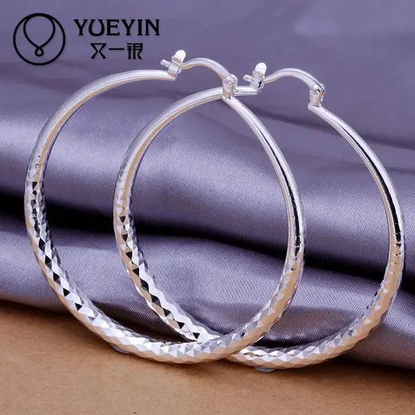 Hot Sale Silver Fashion Jewelry Beautiful Women Hoop Earrings High Quality Flat Your With | Украшения и аксессуары