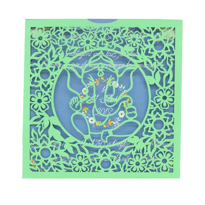 Свадебные открытки Ganesh роскошный элегантный в стиле слона лазерная резка