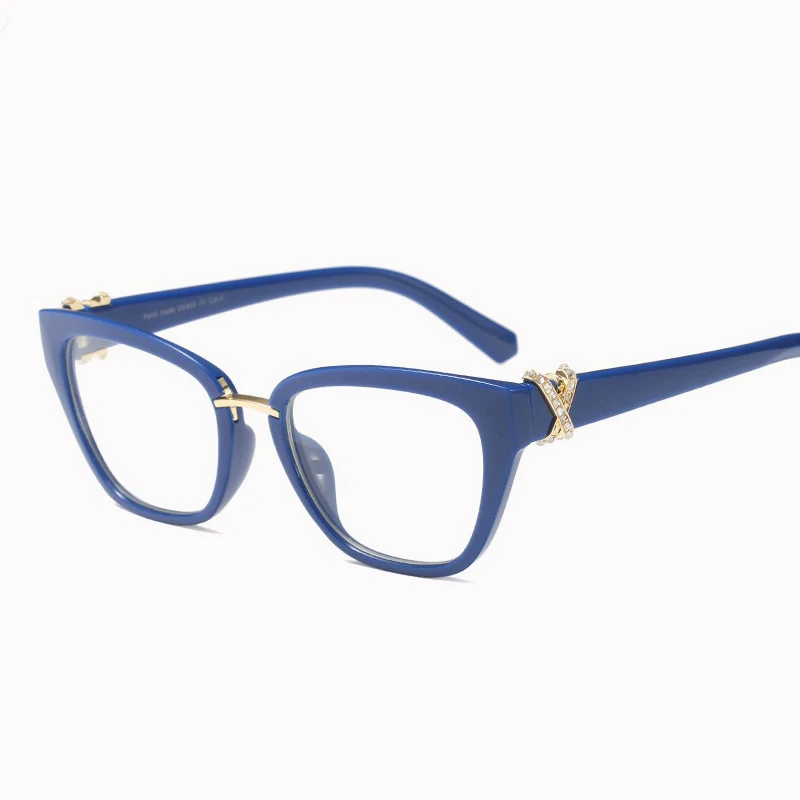 2018 новые модные украшения со стразами кошачий глаз оправы для очков женщин очки