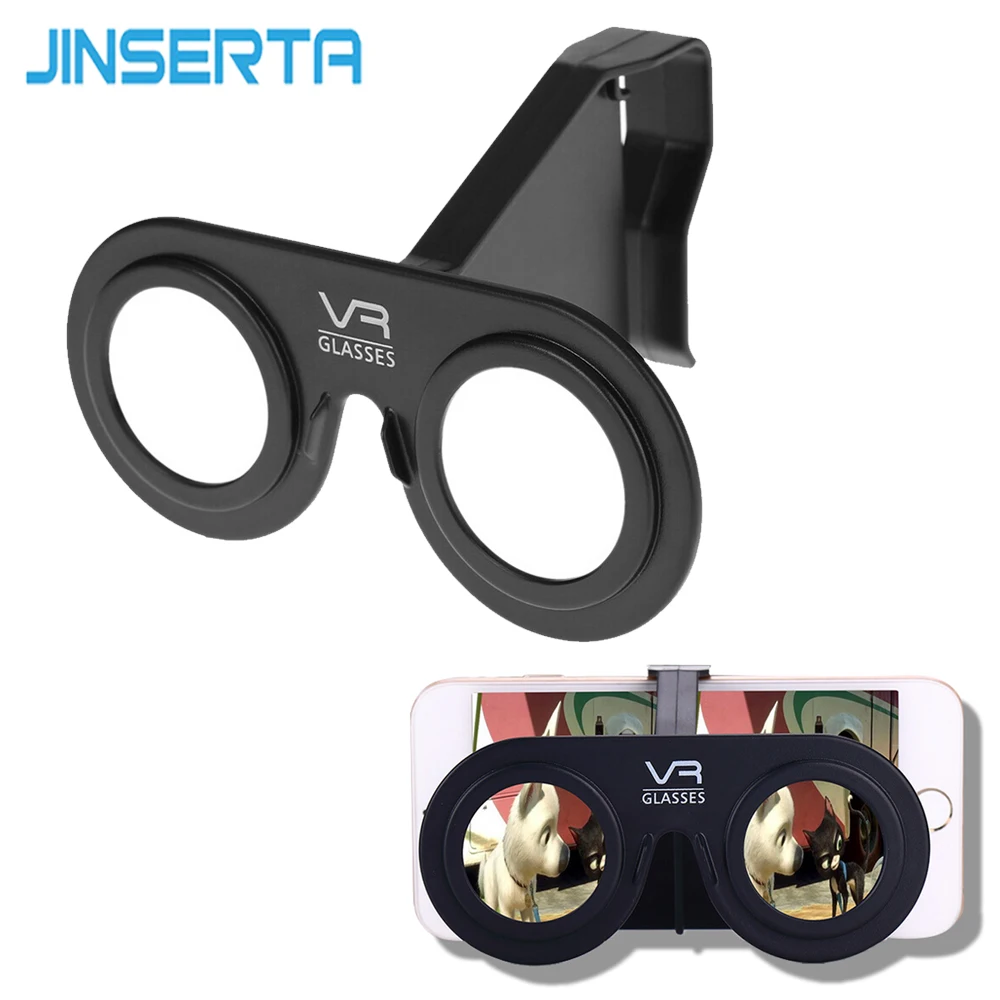 JINSERTA мини карманные складывающиеся очки виртуальной реальности 3D очки VR для смартфонов Android iOS Windows 4,0-6," с рамкой и держателем