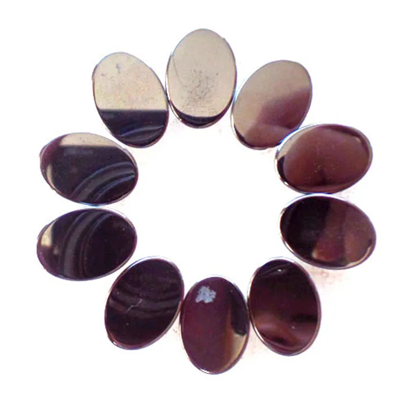 (10 шт./лот) оптовая продажа Овальный Кабошон Из Натурального Гематита 13x18 мм