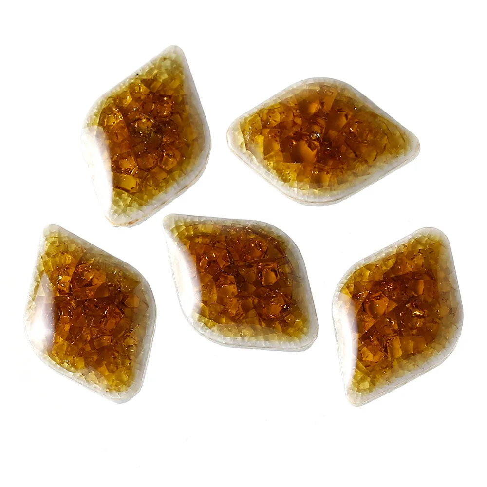 DoreenBeads 10 шт. светильник розовые/коричневые Кабошоны с трещиновым узором