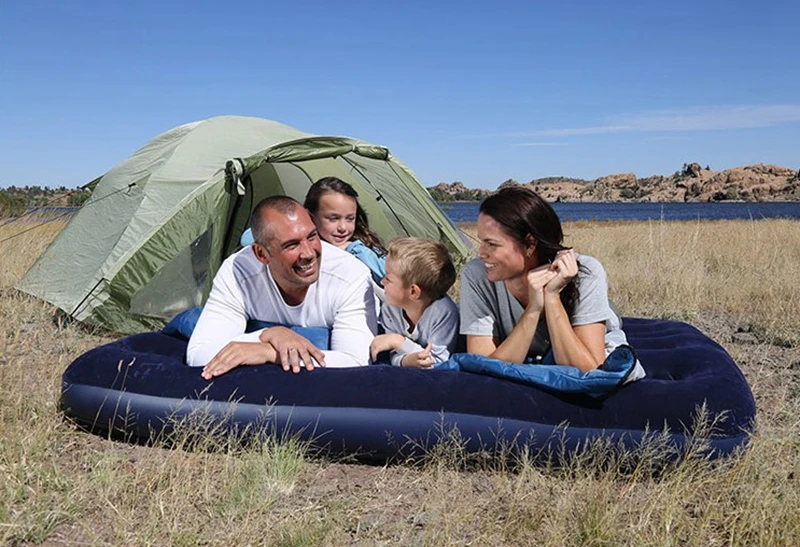Надувная двойная кровать для улицы дома сада кемпинга Бархатная ПВХ воздушная