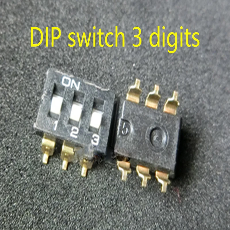 10pcs/lot 2.54 mm patch dial switch 3P gold plated foot black SMD | Обустройство дома