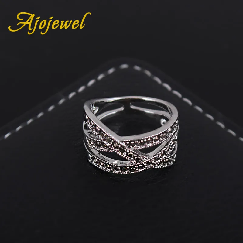 Ajojeel, Размер 7-9, черные, прозрачные, фиолетовые, красные, стразы, геометрические кольца для женщин, Anillo, винтажные женские кольца