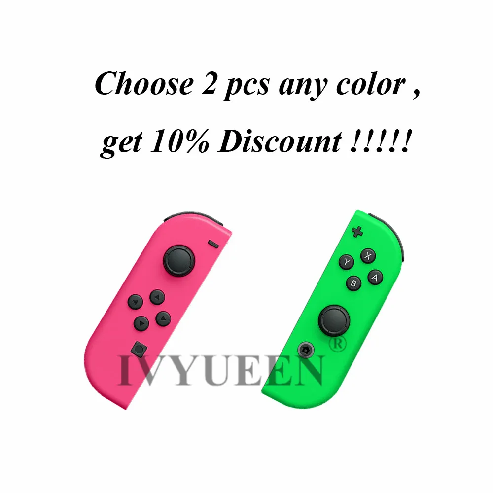 Чехол-накладка IVYUEEN для Kind Switch NS Joy Con с корпусом, зеленый, желтый, розовый, левый/правый джойстик, чехол для контроллера, аксессуары для игр