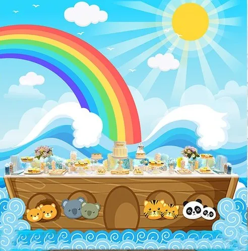 Ноев ковчег Радуга солнце Облако море океан День Рождения фотография фоны