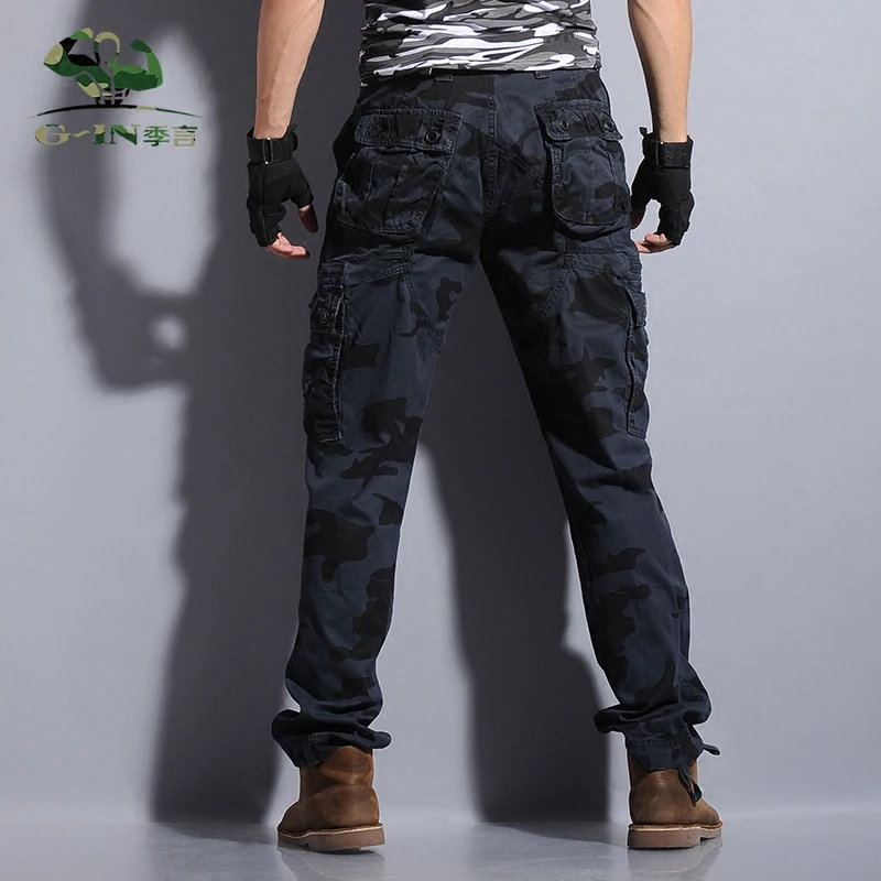 Камуфляжные тактические армейские черные брюки карго мужские спортивные штаны