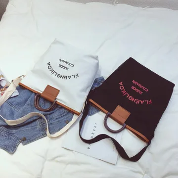 Большая женская сумка новинка 2019 Холщовая Сумка через плечо в Корейском стиле