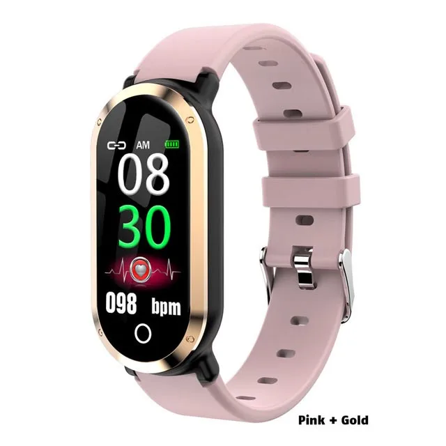 pink gold Смарт-часы Greentiger T1 для женщин и мужчин, фитнес-трекер, пульсометр, измеритель артериального давления, шагомер, женский спортивный умный Браслет - Цвет: pink gold