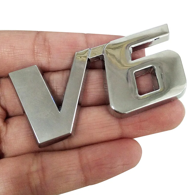 Автомобильный хромированный металлический V6 3D эмблема значок наклейка на багажник Авто Мотор наклейка для автомобиля Стайлинг Наклейка для Ford Fiesta Kuga Ranger Galaxy Fusion