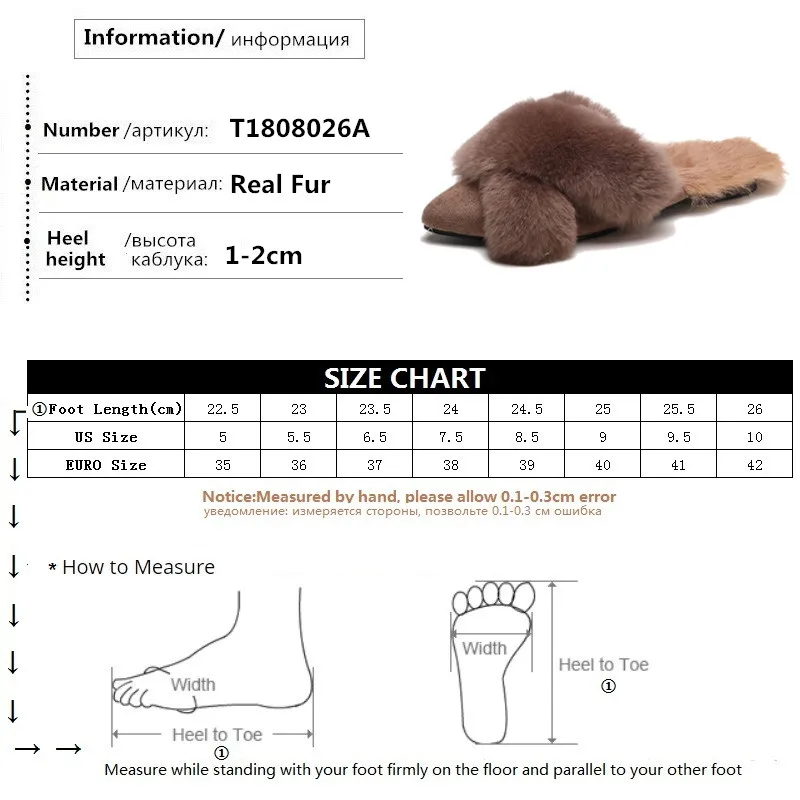 Роскошные женские шлепанцы из натуральной кожи на меху зимние дизайнерские T1808028A