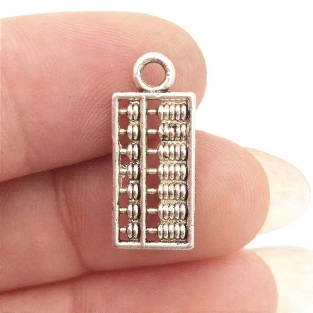 Оптом 30 шт. тибетские посеребренные Подвески-абакусы из цинкового сплава оптом