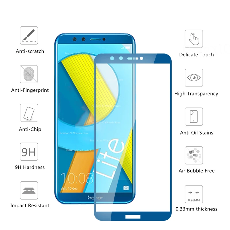 Закаленное стекло для huawei honor 9 lite защитное на защиты экрана honor9 легкая защитная