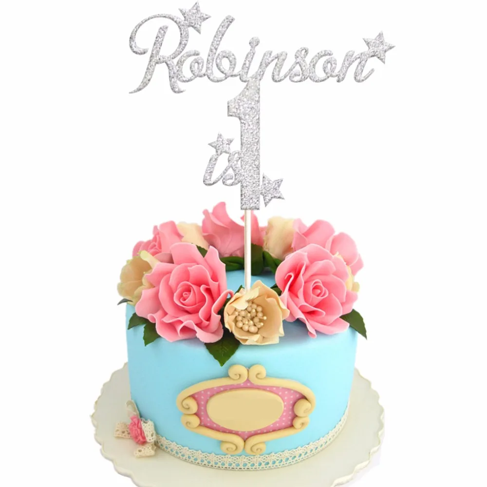 1 шт. персонализированный на заказ с именем ко дню рождения топпер для торта