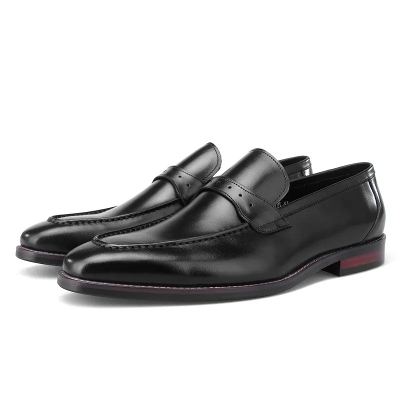 Fashion Brown / Black Loafers Mens Business Shoes Genuine Leather Wedding Formal Dress Male Social | Обувь