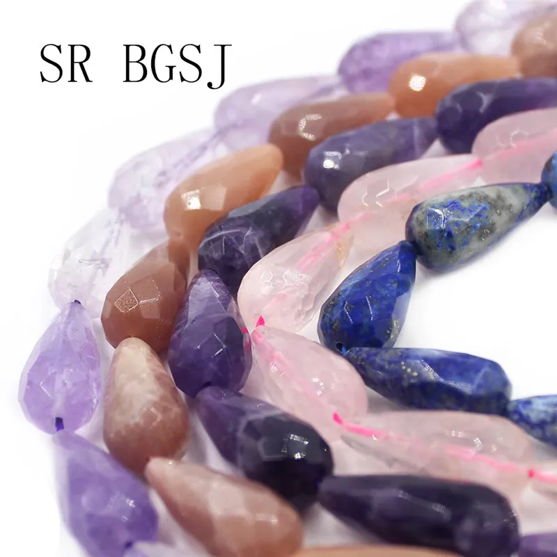 Бесплатная доставка 12x26 мм виды камней капля ограненный природный камень