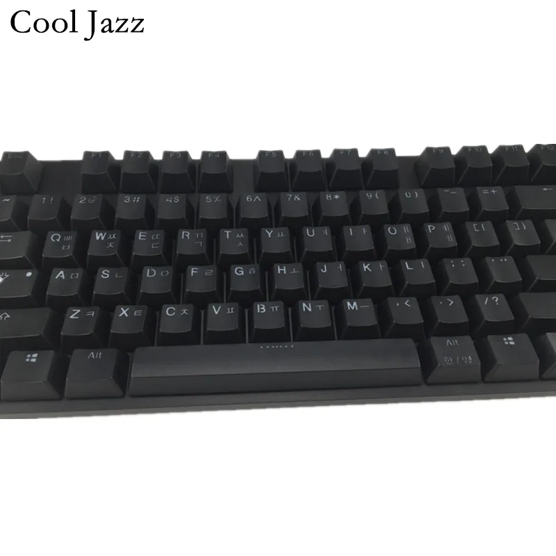 Крутые джазовые двухсторонние черные толстые PBT ANSI Корейская раскладка 108 с подсветкой OEM профиль Keycap для MX механическая клавиатура