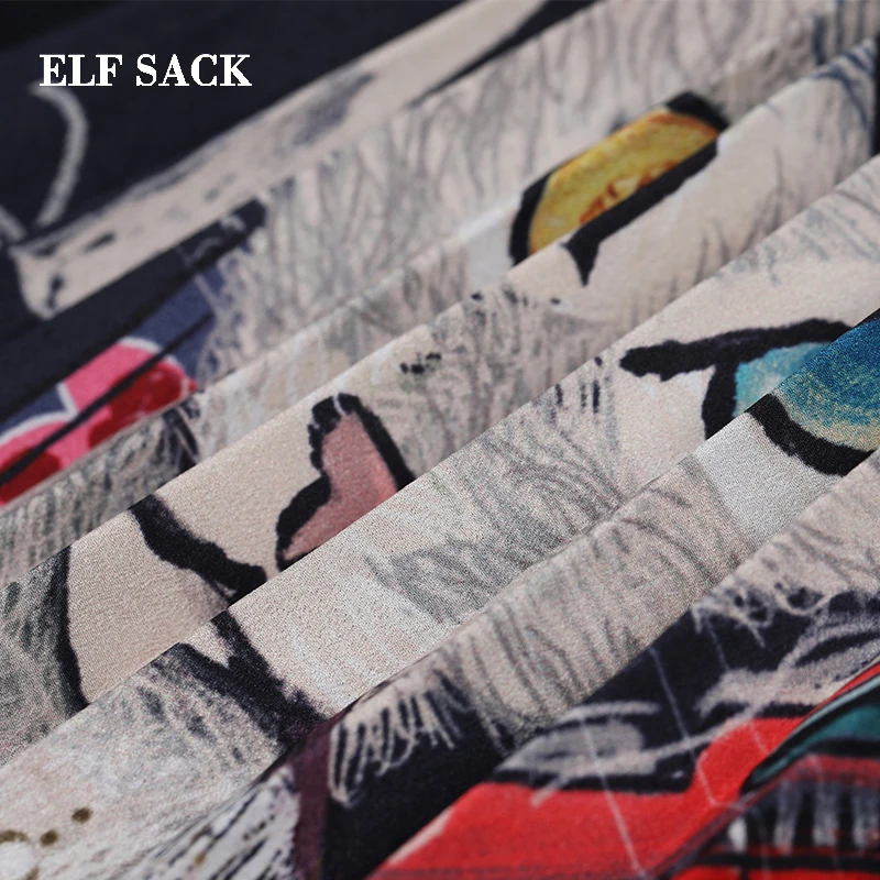 ELFSACK модная новинка шикарная Женская юбка с принтом кошек женские юбки до колена