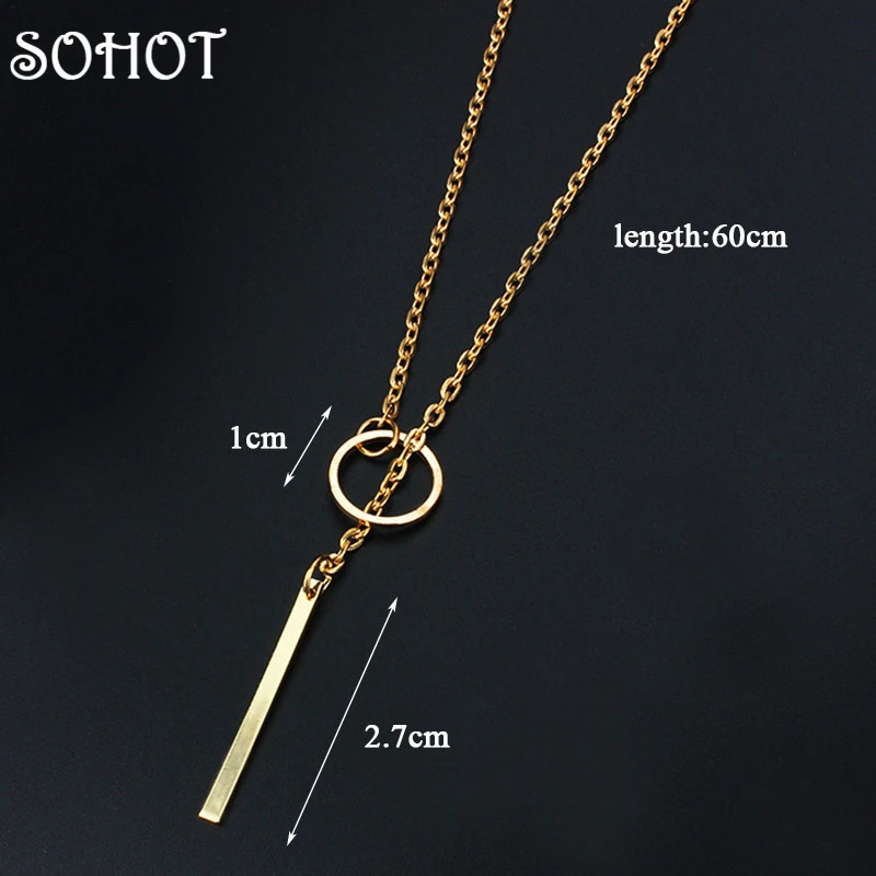 Ожерелье SOHOT с круглой подвеской-палочкой золотого цвета чокер модная женская