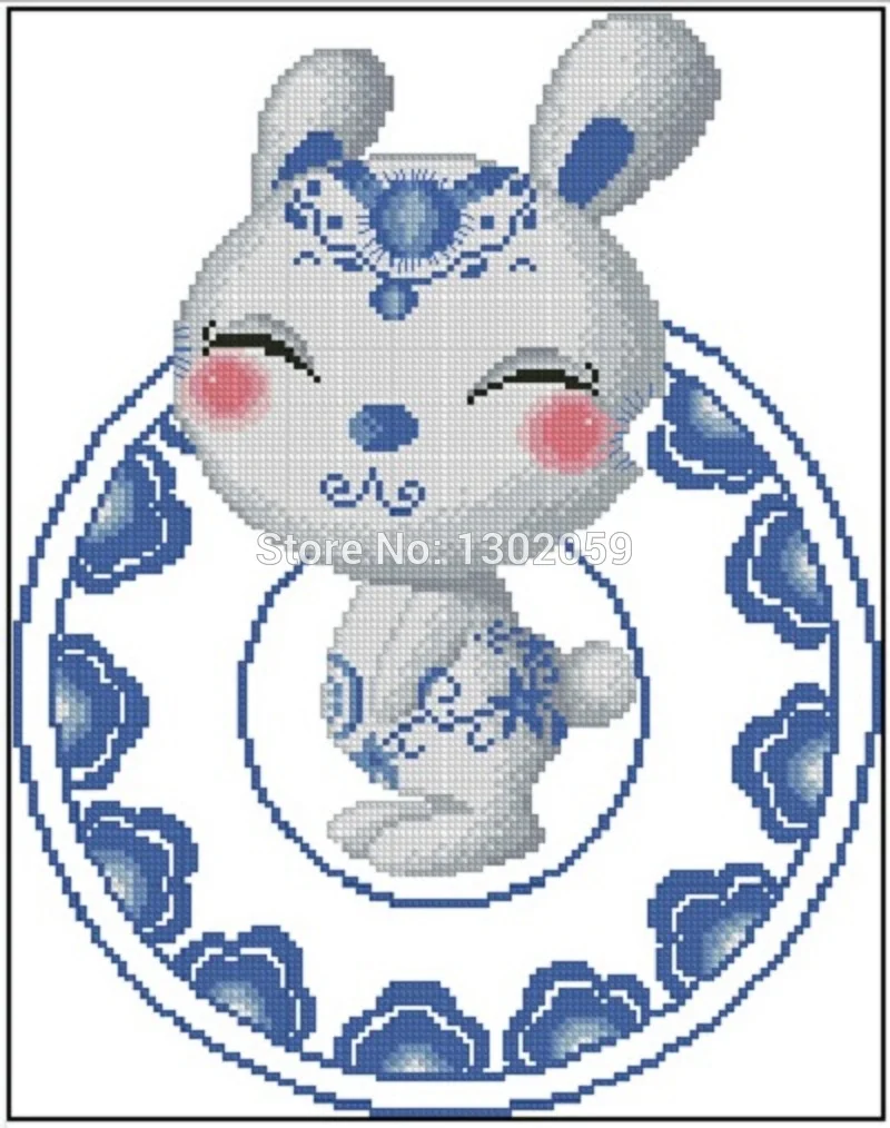 Синий и белый фарфор Двенадцать китайских знаков зодиака вышивка посылка Набор