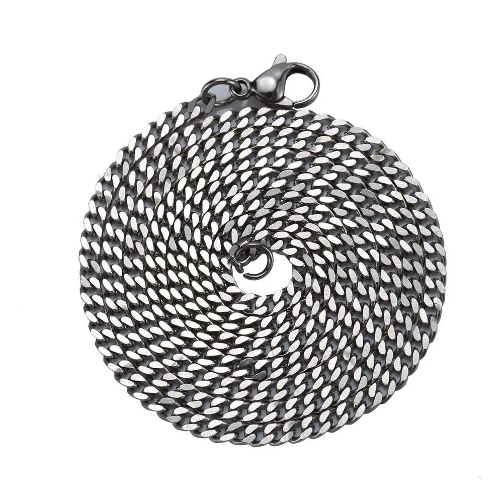 Модные мужские ожерелья Майами из кубинской цепи 2 3 мм Мужские золотые простые