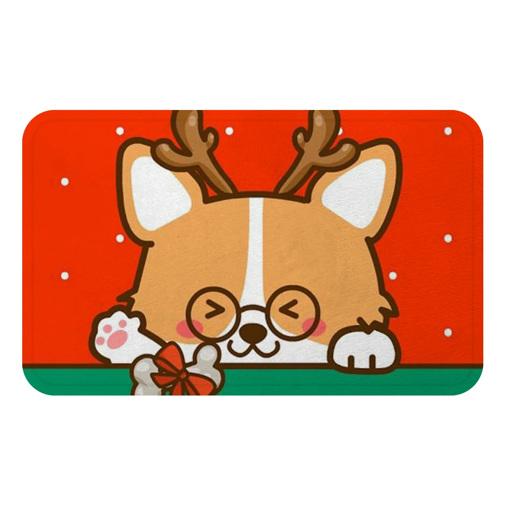 Светло-серый Merry Christmas корги коврик для собак для домашних животных коврик для ванной декоративный Противоскользящий коврик комната автомобиль пол бар ковры домашний декор для дверей подарок для детей - Цвет: Светло-серый