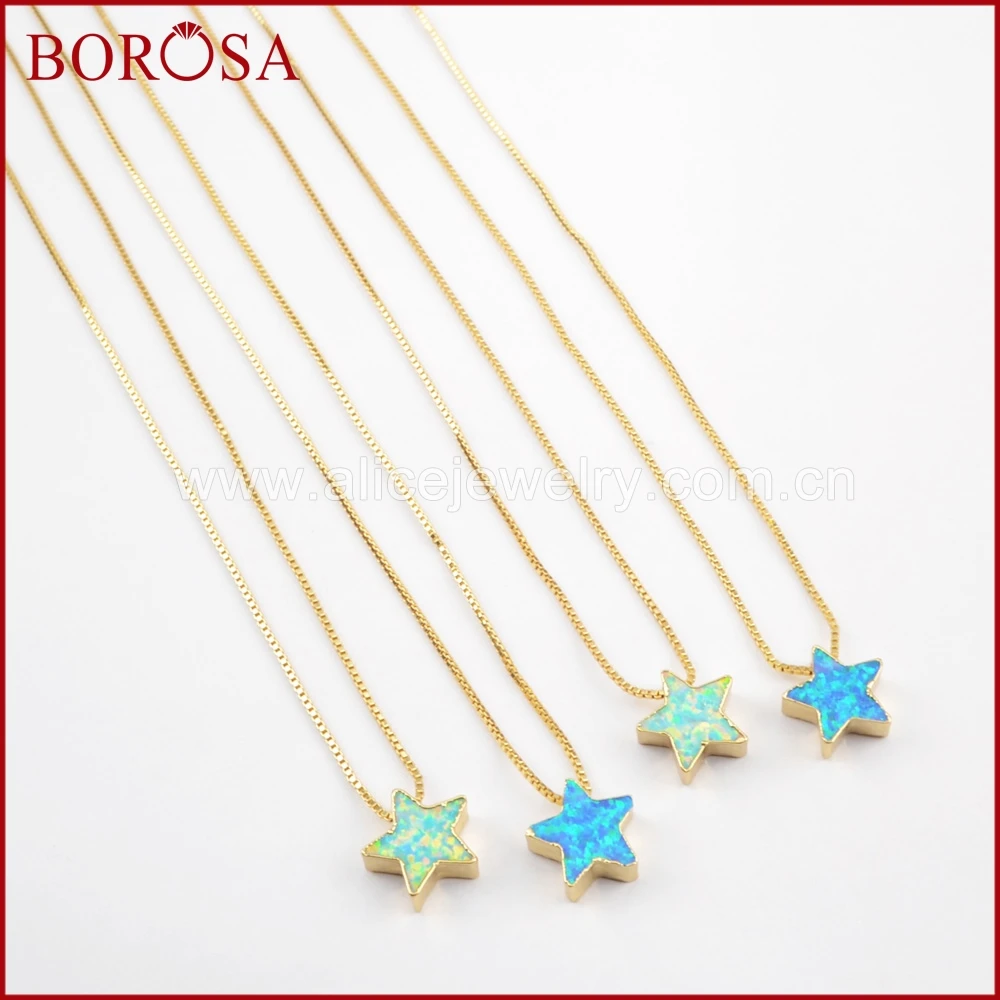 BOROSA 5/10 шт золотой цвет 10 мм звезда японский опал бусы ожерелье искусственный
