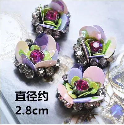 10 шт. ручная работа блестки воротник аппликация вышивка цветы пачки для одежды