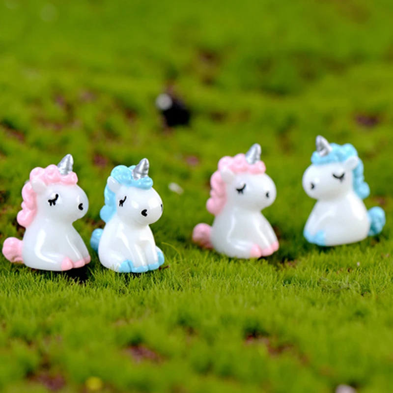 

lovely lovers a pair mini home decor unicorn home decoration accessories Easter fairy garden Christmas Xmas toys for children