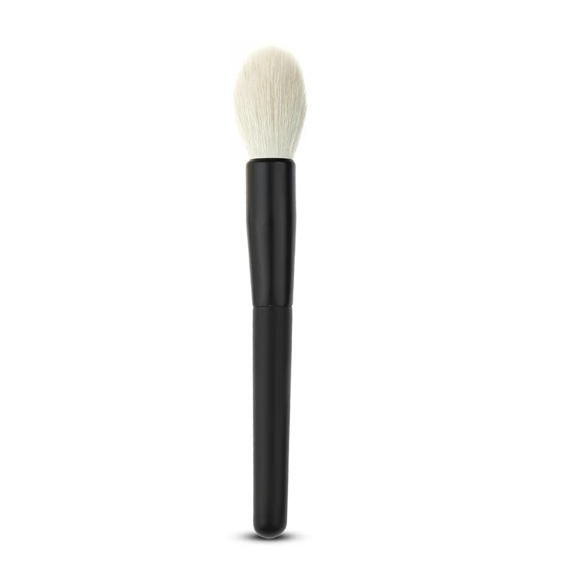 Elegant Black Handle Makeup Brush with Goat Hair Fine Soft Professinal for Powder Blush Foundation Blending Highlighter | Красота и
