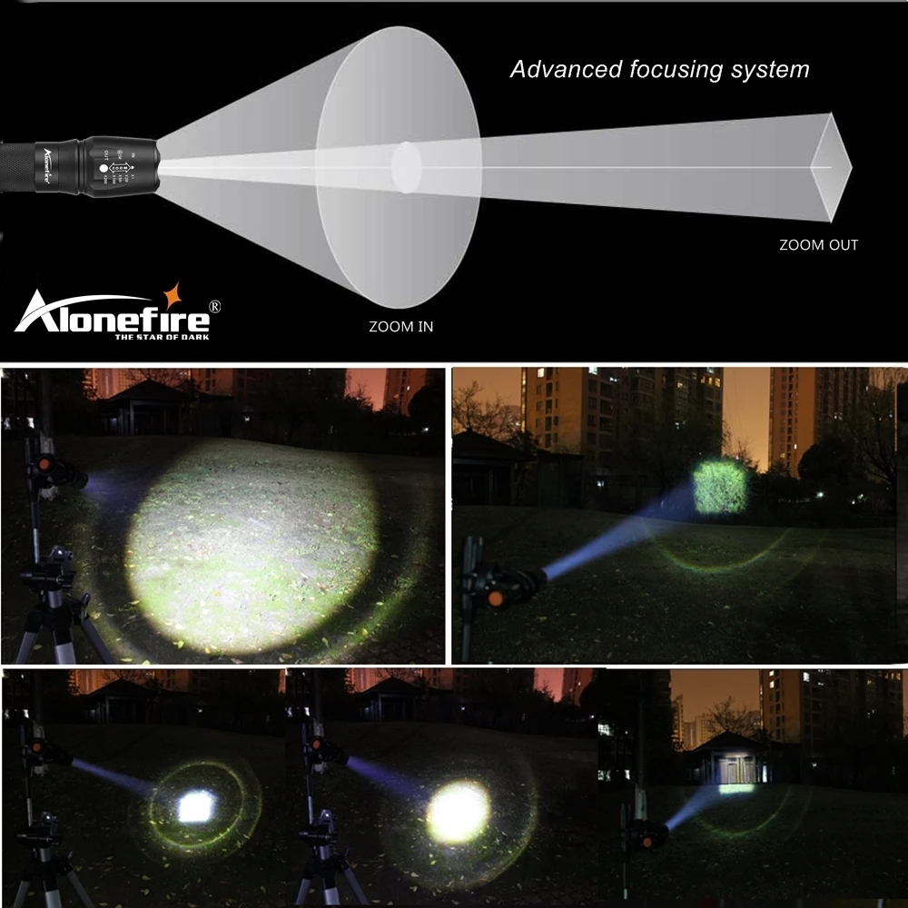 

AloneFire Flashlight X800 Cree XM-L T6 L2 U3 v6 LED Zoom Fishing Travel Lantern Camping Spot light Torch AAA 18650 26650 Battery