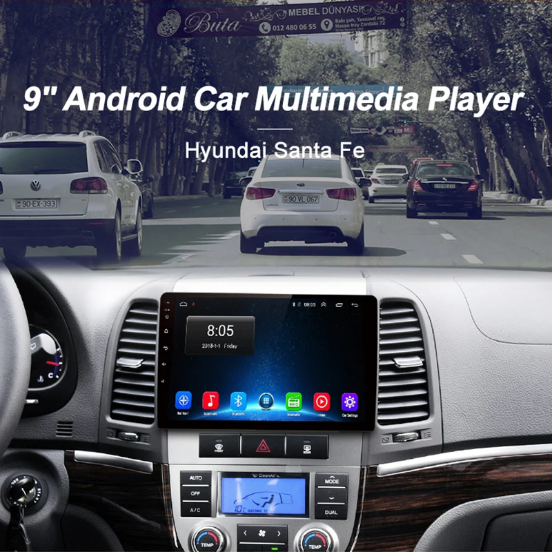 Junsun 2 Din мультимедийный видеоплеер Android 8 1 GPS навигация Радиоуправляемый для Hyundai