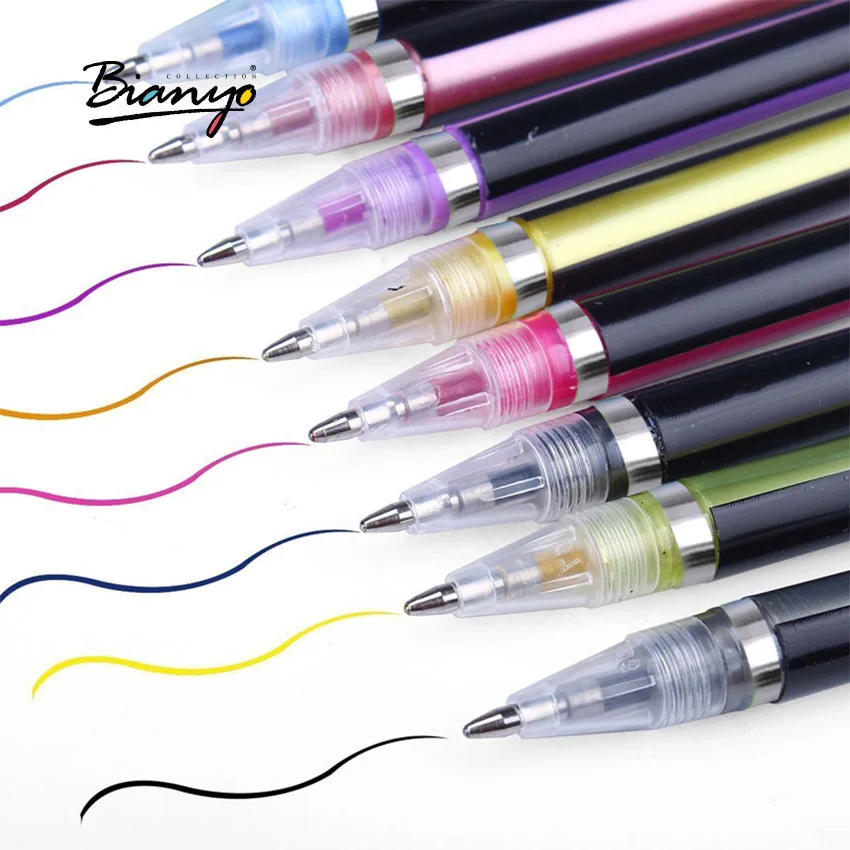 Bianyo милые Гелевые ручки для школы 36/48 Цвета Pen Set и офиса канцелярские шариковых