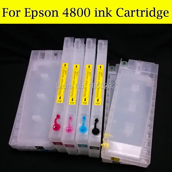 8 Pieces/Lot With Show Ink Level Resettable Chip For EPSON 4800 Refillable Cartridge Printer | Компьютеры и офис