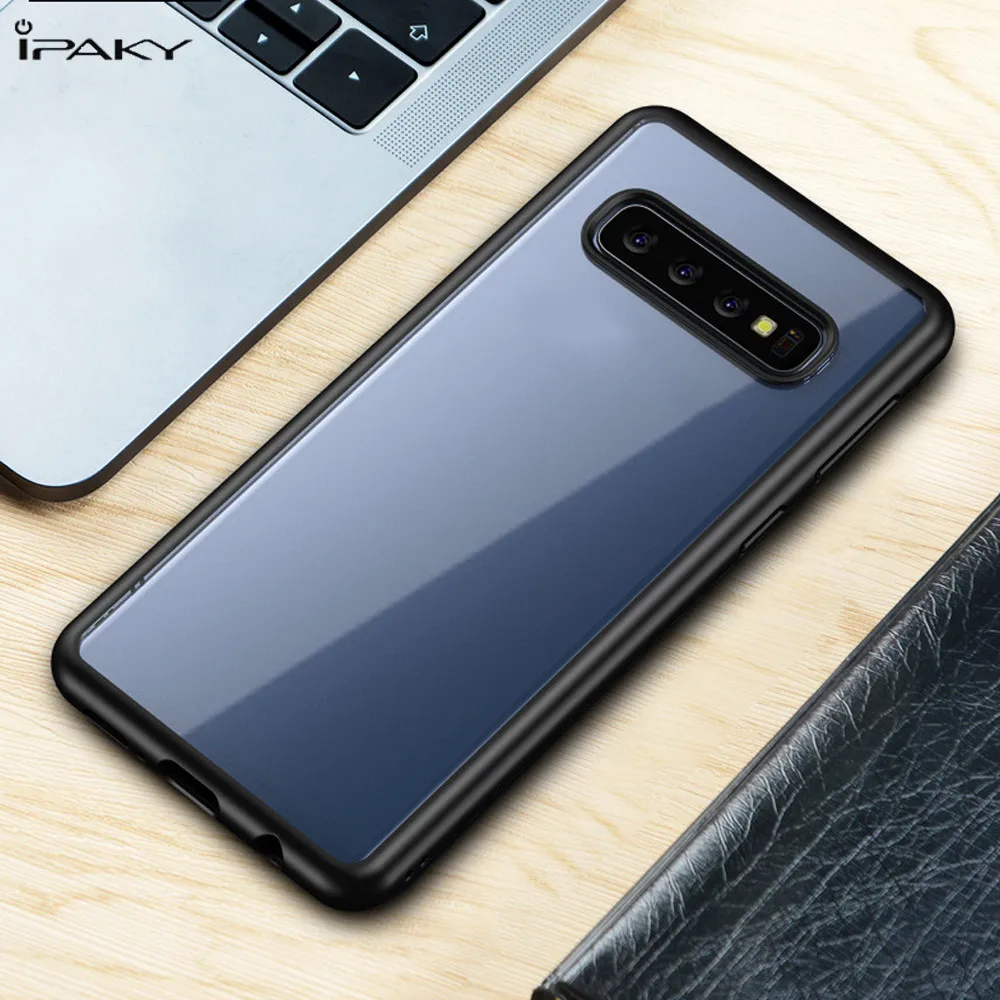 Силиконовая рамка ipaky жесткая прозрачная задняя крышка для телефона samsung galaxy S10 Plus
