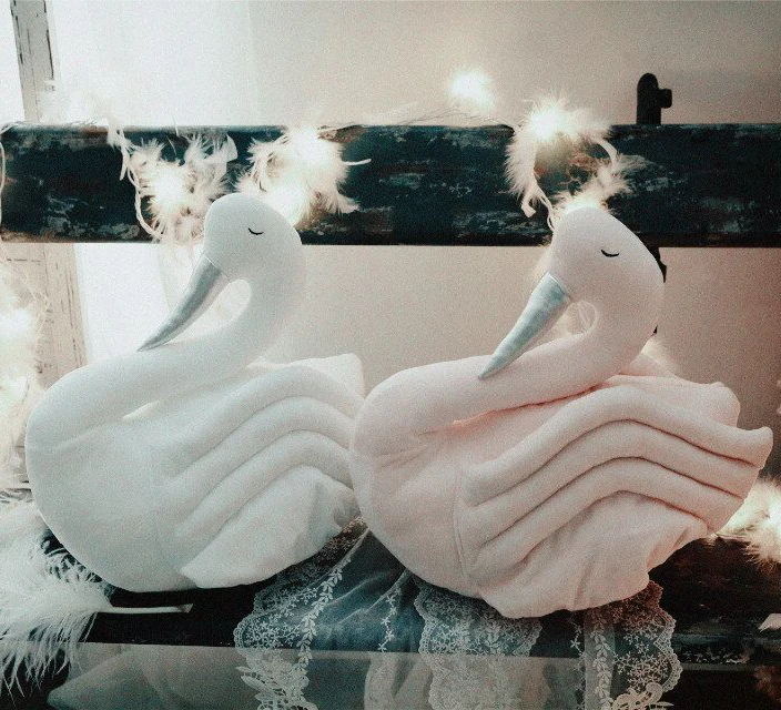 2017 Новый модный детский белый розовый Лебедь плюшевая игрушка подушка для