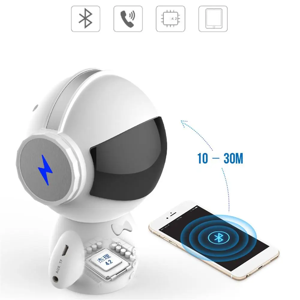 Будильник с bluetooth колонкой робот мульти банк функциональной способности MP3