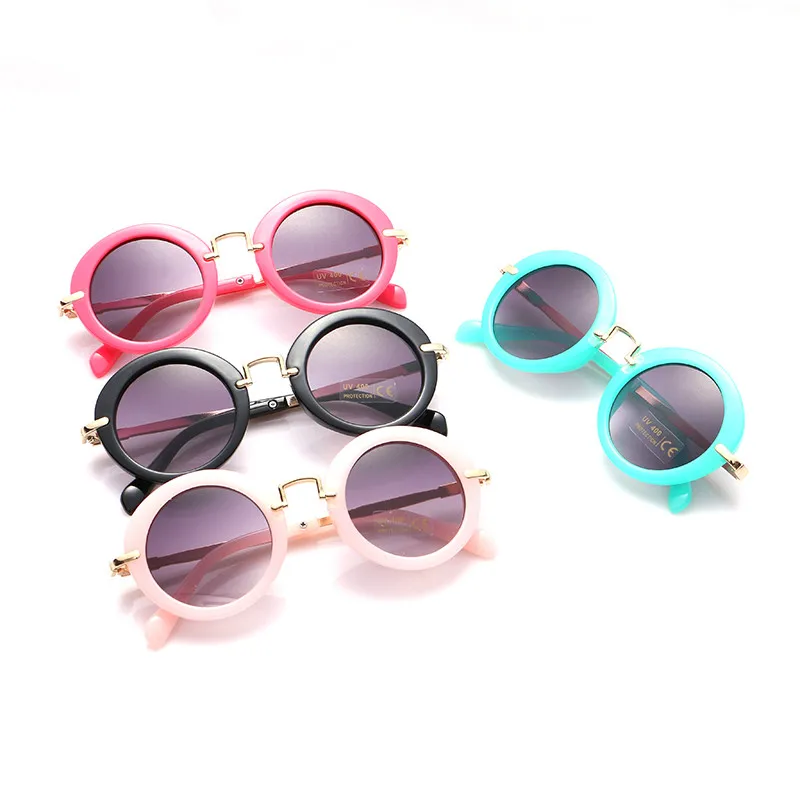 Glitztxunk новые модные круглые солнцезащитные очки TR90 детские уличные винтажные