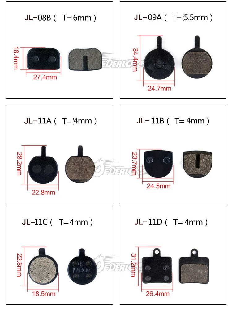 JEDERLO 4 пара/8 шт. смолы Велосипедный спорт диск Тормозной суппорт колодки общие стиль детали тормоза для SHIMANO зум формула гидравлический Тормоз MTB