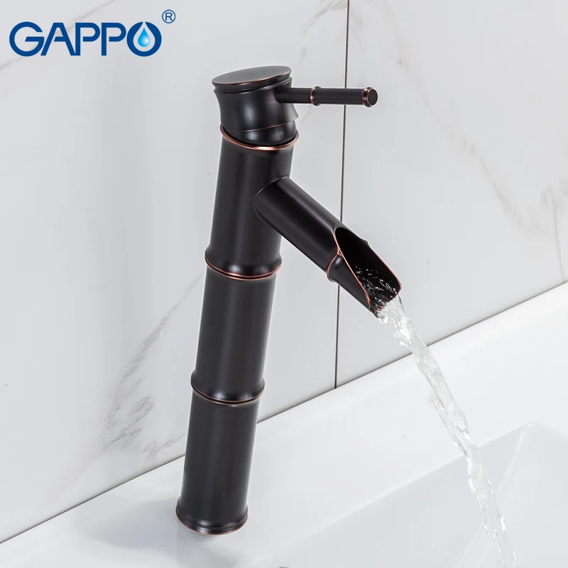 GAPPO смесители для умывальника с черным покрытием Bamboo Shaped кран ванной раковины