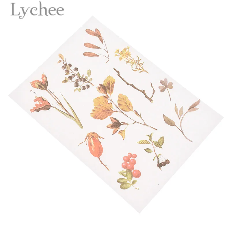 Lychee 6 шт. Классические Цветочные наклейки бумага в цветочках ремесла DIY Scrapbooking