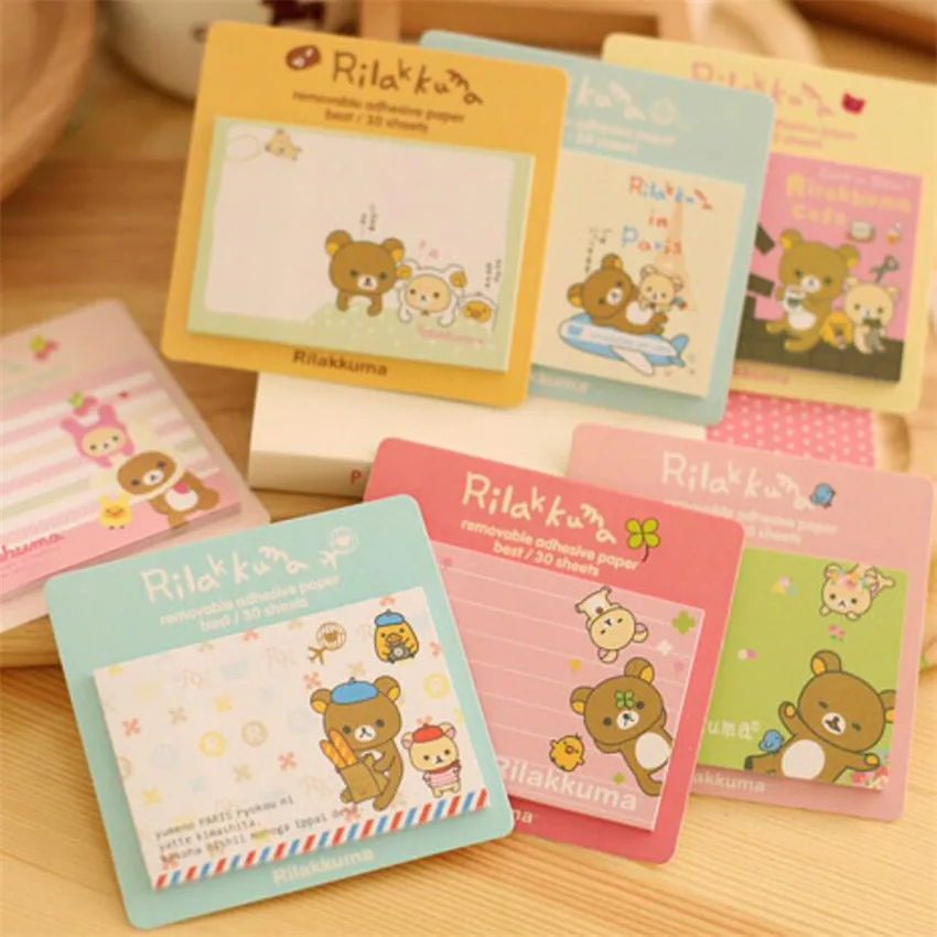 Новинка 40 шт./лот блокнот Rilakkuma клейкая бумага для заметок съемная сообщений