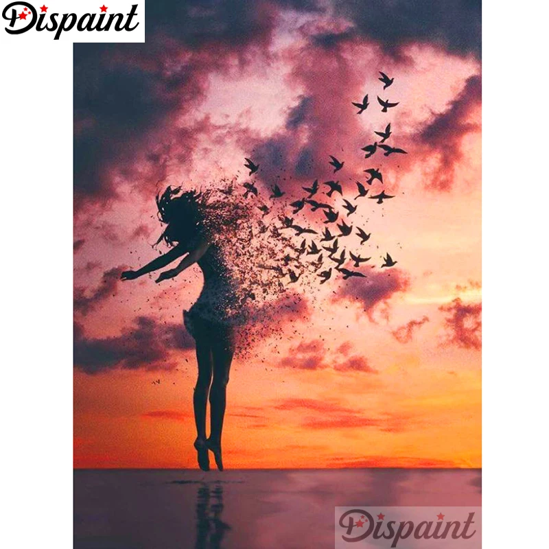 Dipaint полная квадратная/круглая дрель 5D DIY Алмазная картина "Закат сломанный пейзаж" вышивка крестиком 5D домашний декор A18431