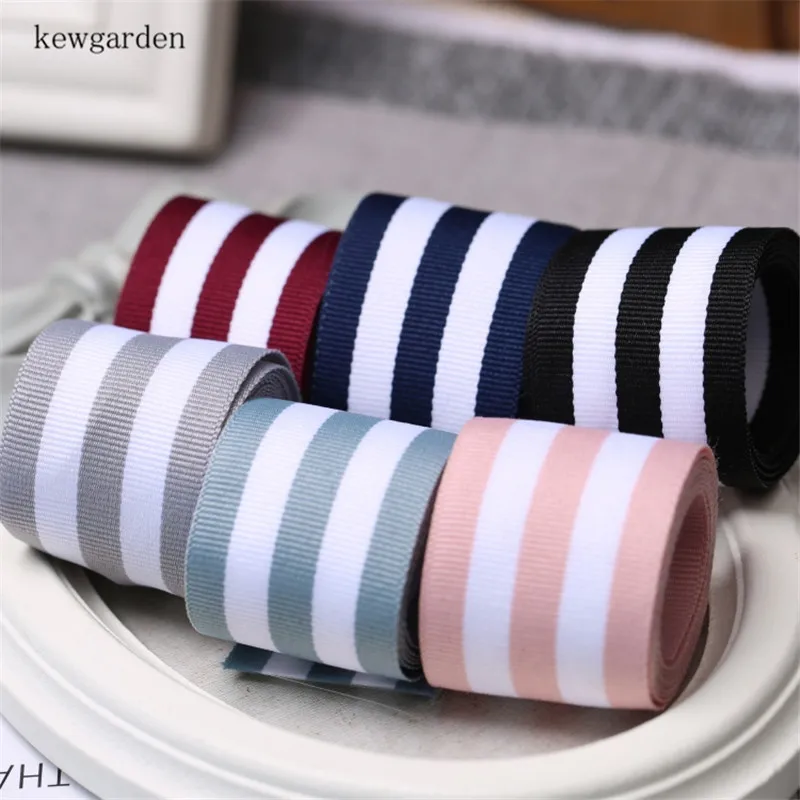 Kewgarden лента ручной работы 1/" 5/8" 16 мм 22 мм полоса Grosgrain ленты DIY лук серьги атласная лента аксессуары Riband 20 ярдов