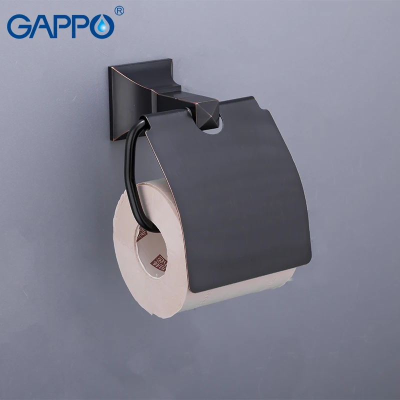 Держатель для рулона туалетной бумаги GAPPO латунная вешалка черный держатель