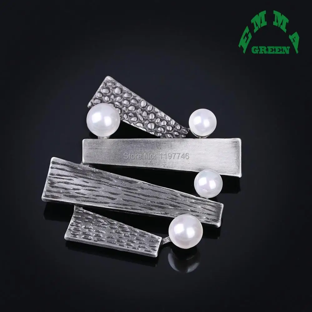 

Black Color Geometric Matching Brooches with Pearls for Women Large Brooch Pin Vintage Fashion Jewelry Suit Accessories